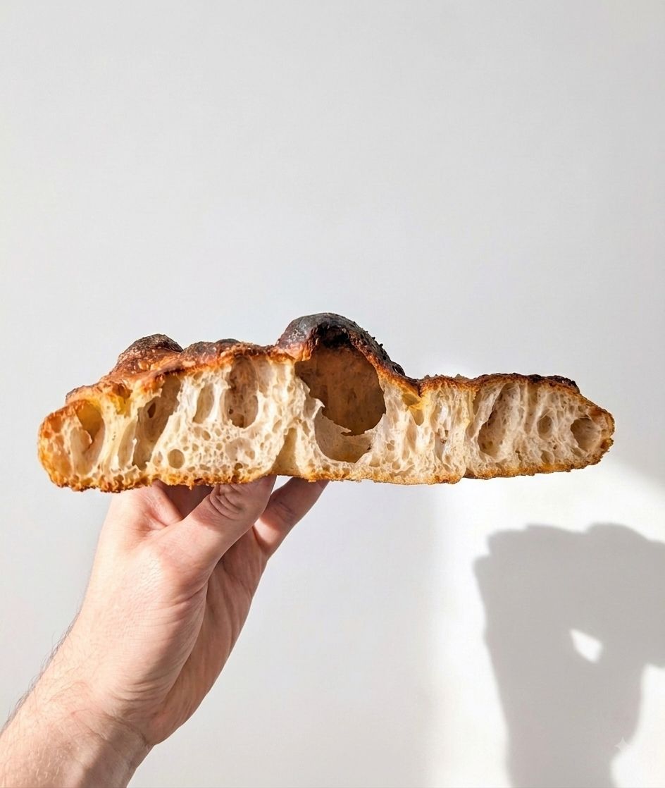 Focaccia baked in an artisan baking masterclass